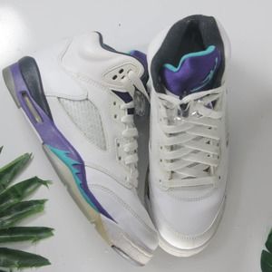 Nike Air Jordan 5 White Purple Women's Sneakers 003076 sz 4.5youth/6womens